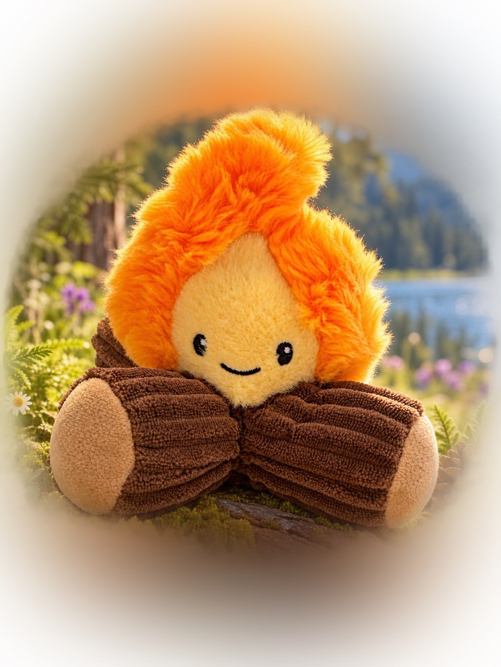 Giggle Scape Pretend play log fire plush 6” NEW